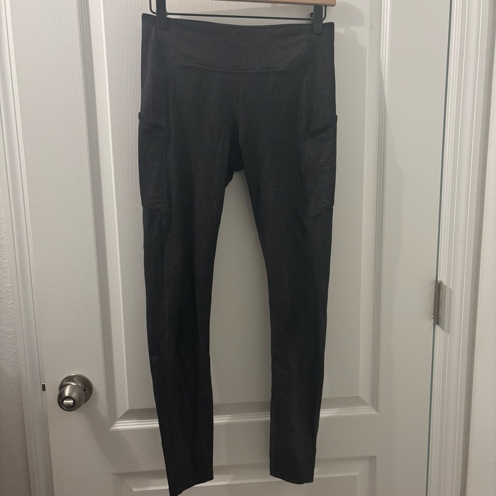 Lululemon Speed Up Tight Foil Luxtreme Leggings Side Pockets Stretch